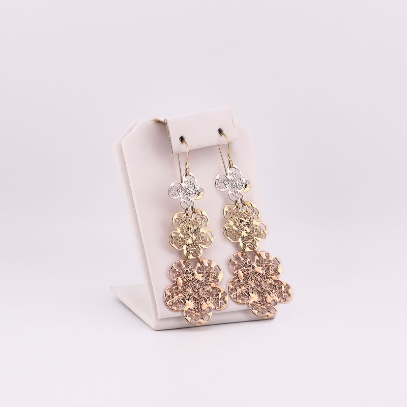Aretes Largos Tipo Filigrana 14k 10g