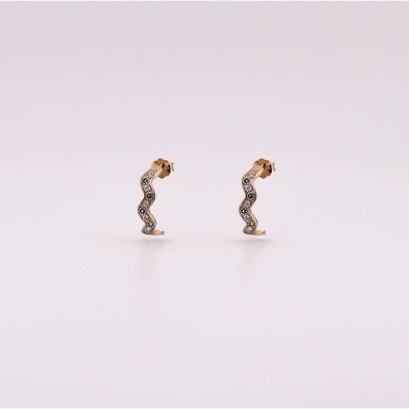 Aretes C/p Verde/bca 14k 2.3g