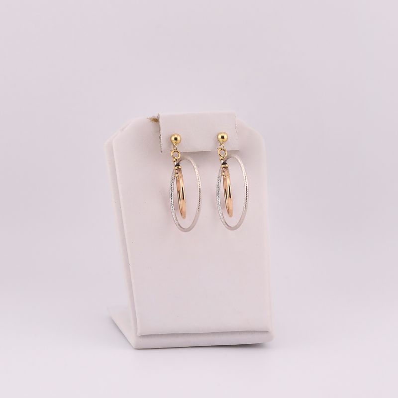 Aretes 2 Circulos Tns 14k 5g