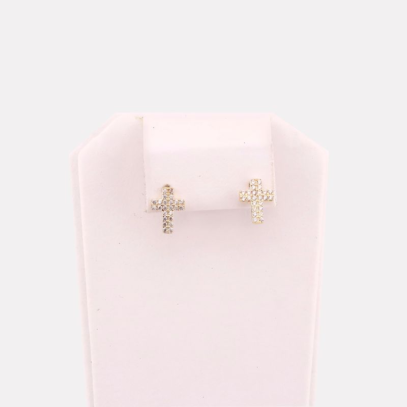 Aretes Cruz C/p 14k 1.5g