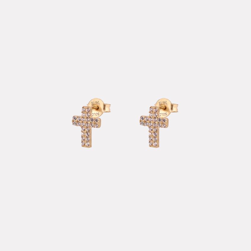 Aretes Cruz C/p 14k 1.5g