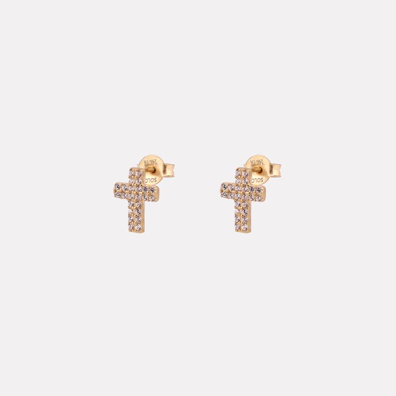 Aretes Cruz C/p 14k 1.5g