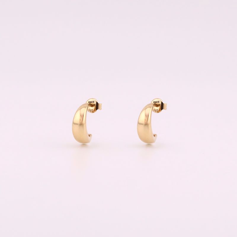 Aretes Media Arracada  14k 2.3g