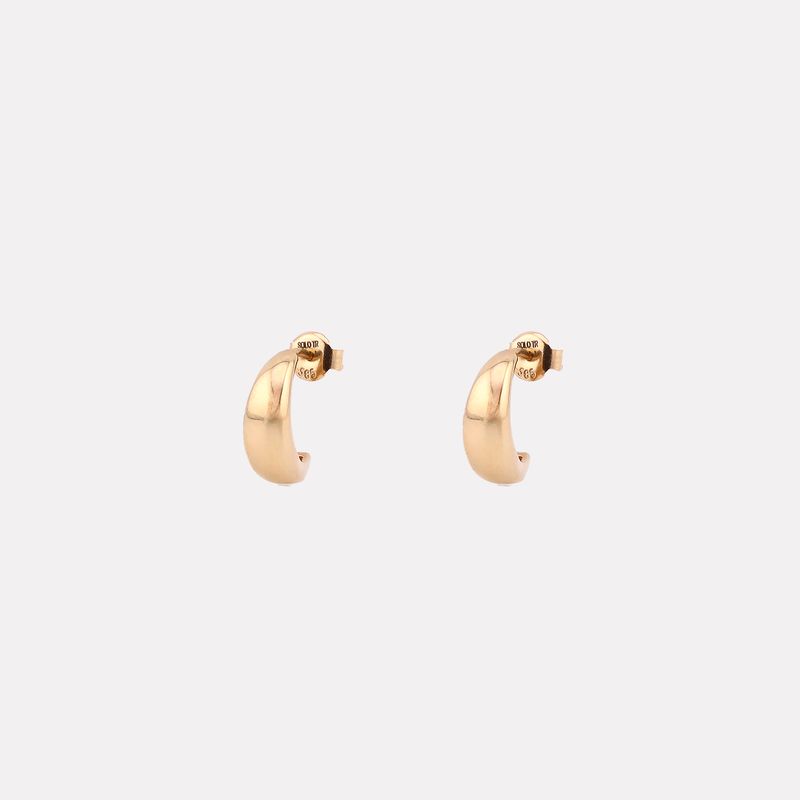 Aretes Media Arracada  14k 2.3g