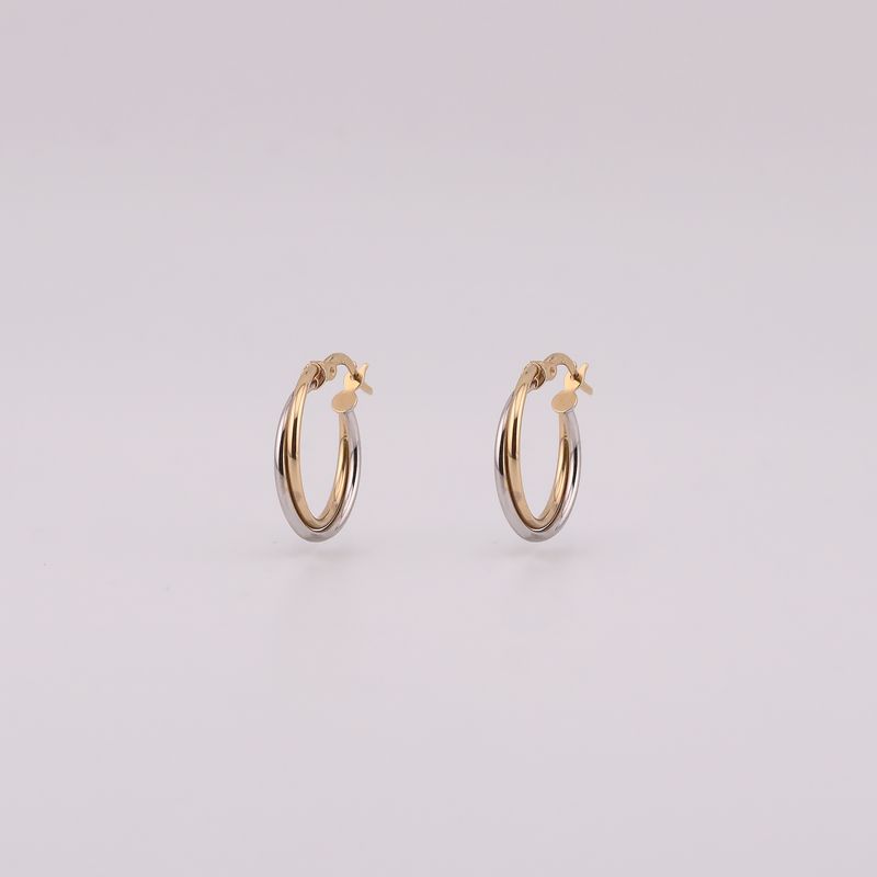 Arracadas Lineas Dobles 14k 2g