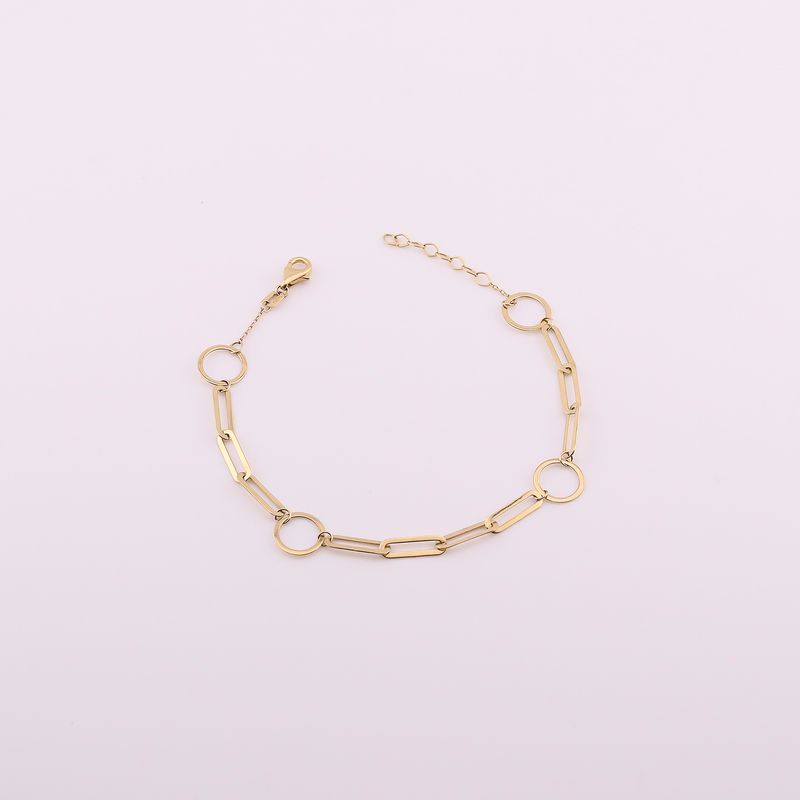 Pulsera Ovalo Circ. 14k 1.9g 18 Cm