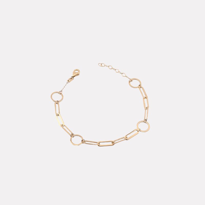 Pulsera Ovalo Circ. 14k 1.9g 18 Cm