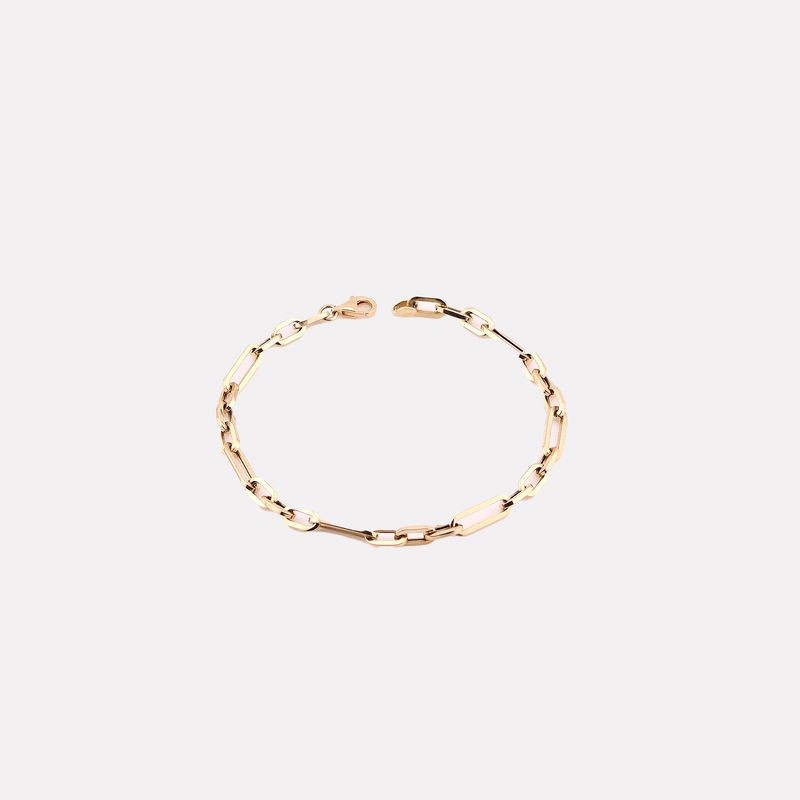 Pulsera Ovalos Mixtos 14k 3g 19cm
