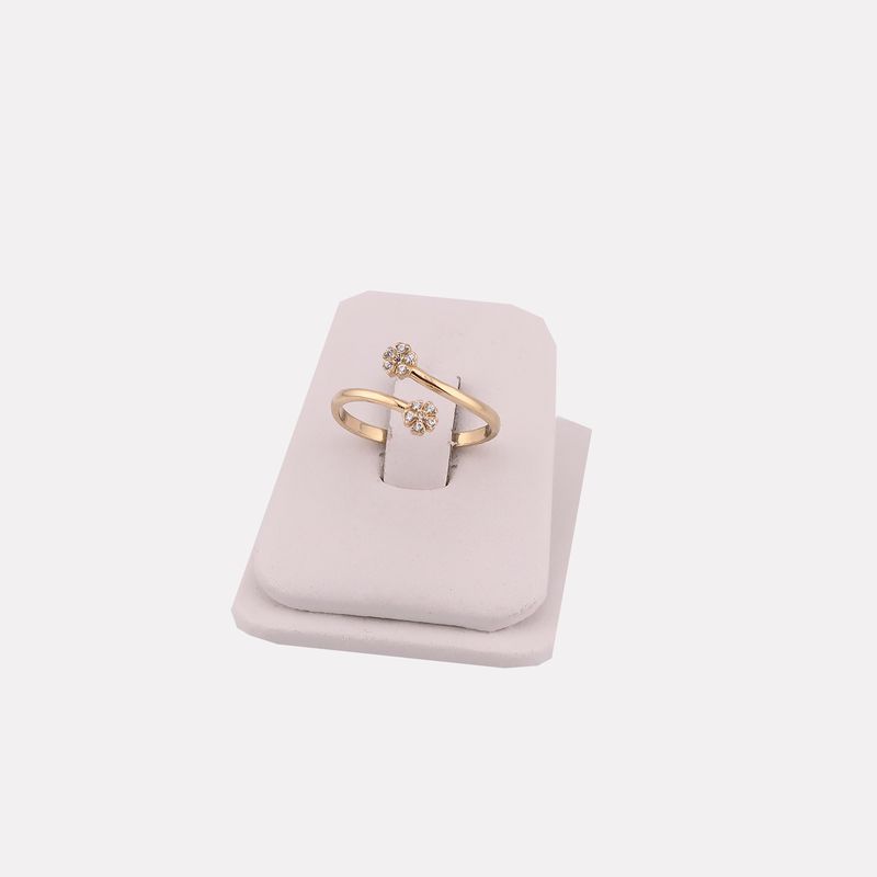 Anillo Trebol Ajustable 14k 1.6g