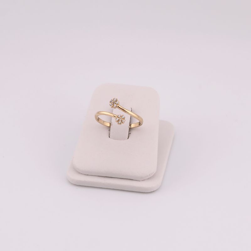 Anillo Trebol Ajustable 14k 1.6g