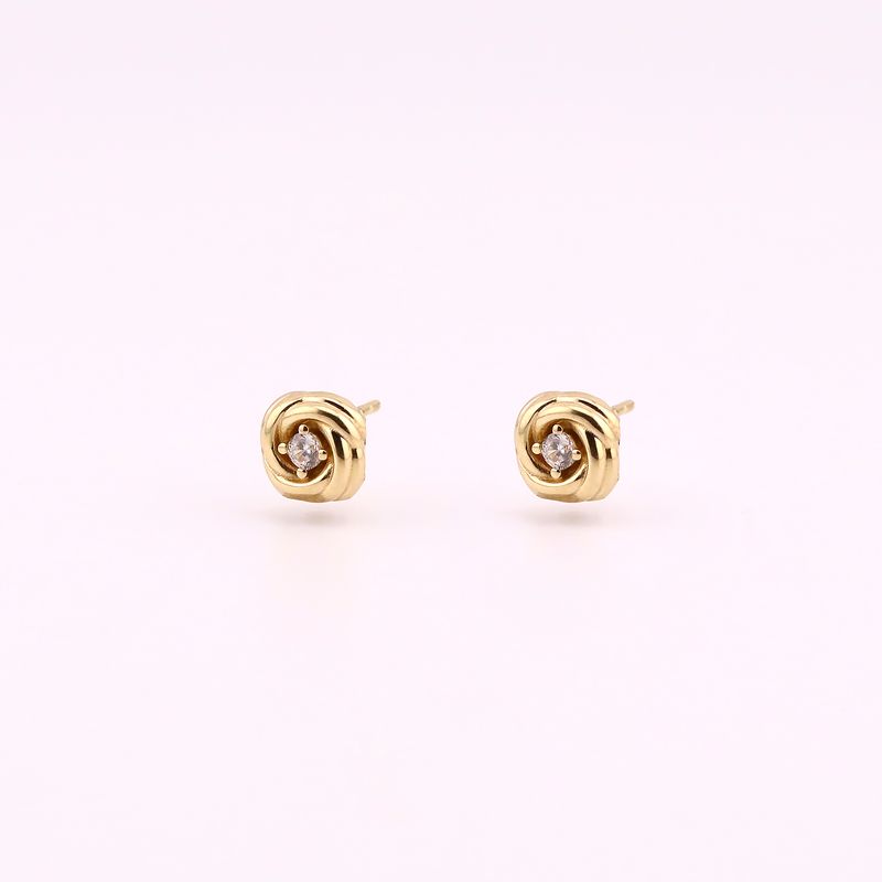 Aretes Rosa C/p 14k 1.6g