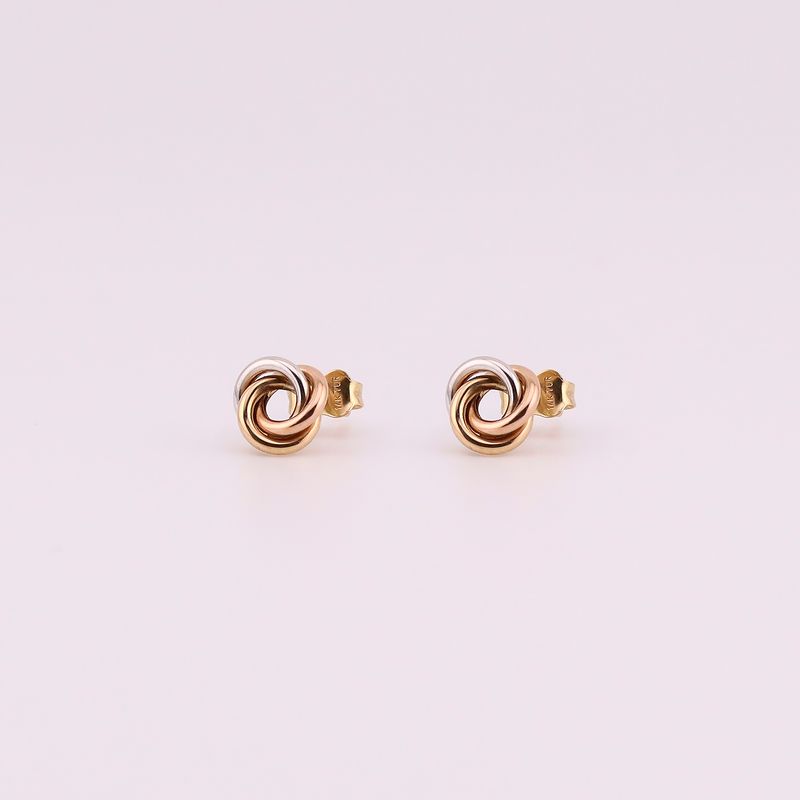 Aretes Rosa C/p 14k 1g