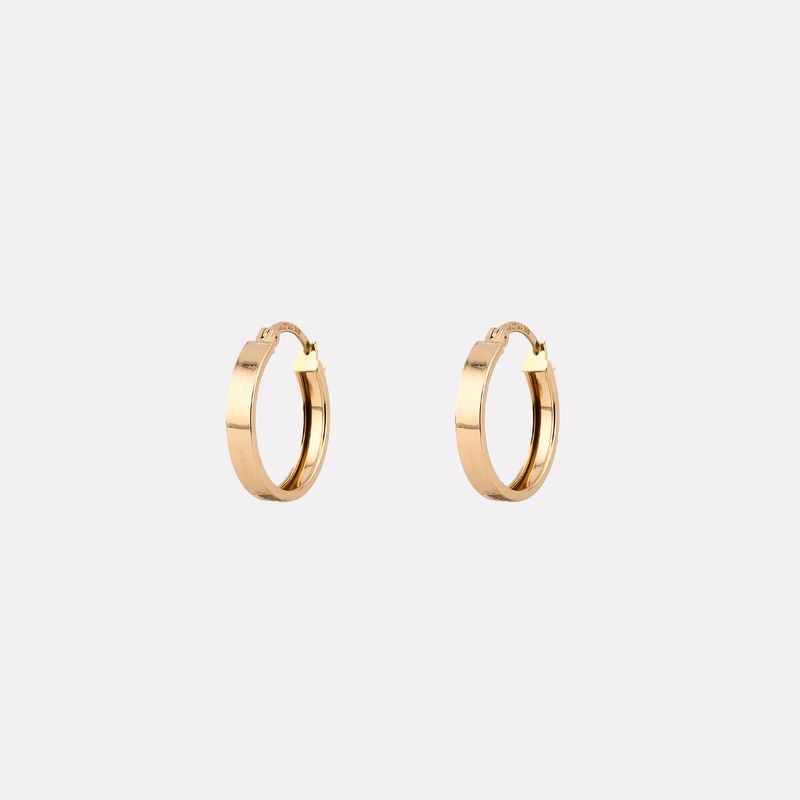 Arracadas Lisas Cuadro 14k 1.5g