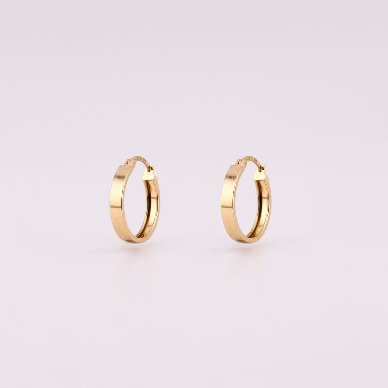 Arracadas Lisas Cuadro 14k 1.5g