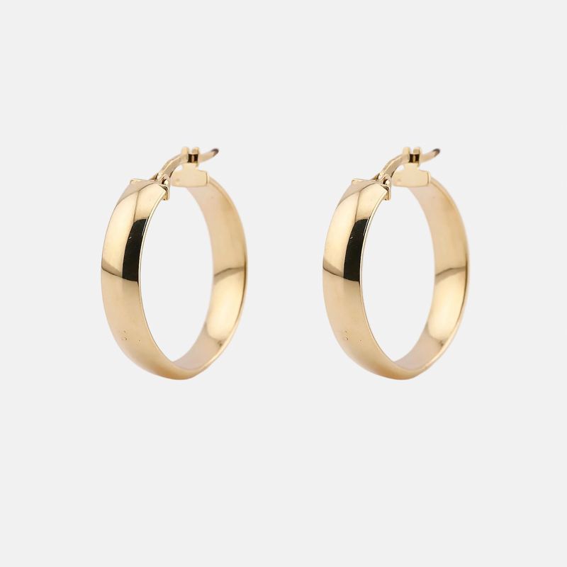 Arracadas Lisas Cuadro 14k 1.9g