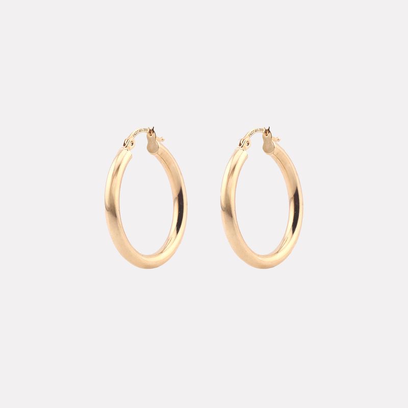 Arracadas Tubo Redondo  14k 1.6g