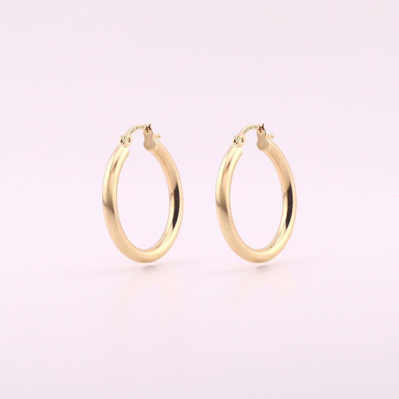 Arracadas Tubo Redondo  14k 1.6g