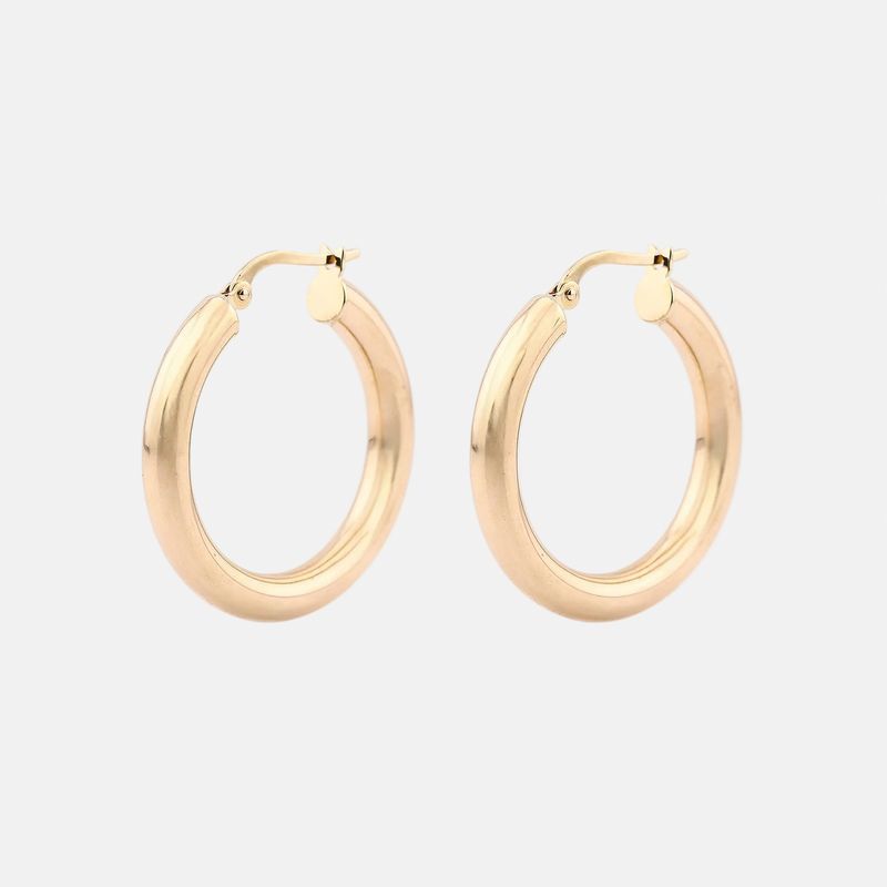 Arracadas Tubo Redondo  14k 1.9g