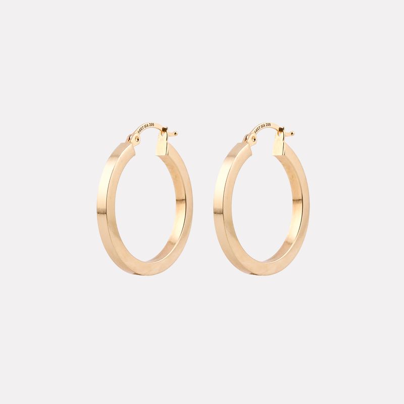 Arracadas Tubo Cuadro 14k 2.6g