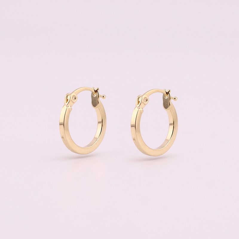 Arracadas Tubo Cuadro 14k 2.2g