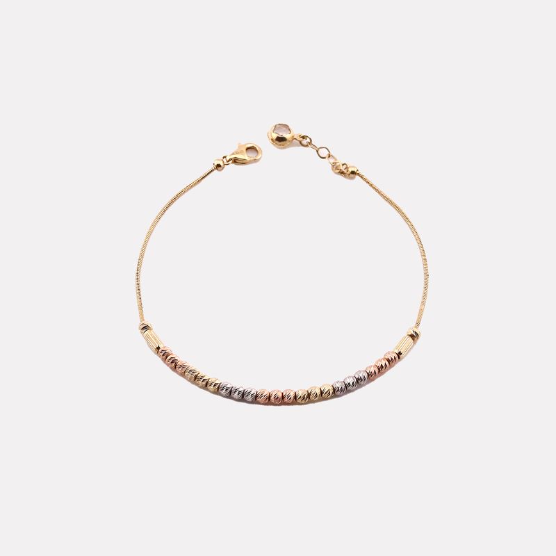 Pulsera Borlas/barra Relim C/p 14k 3.5g 19cm