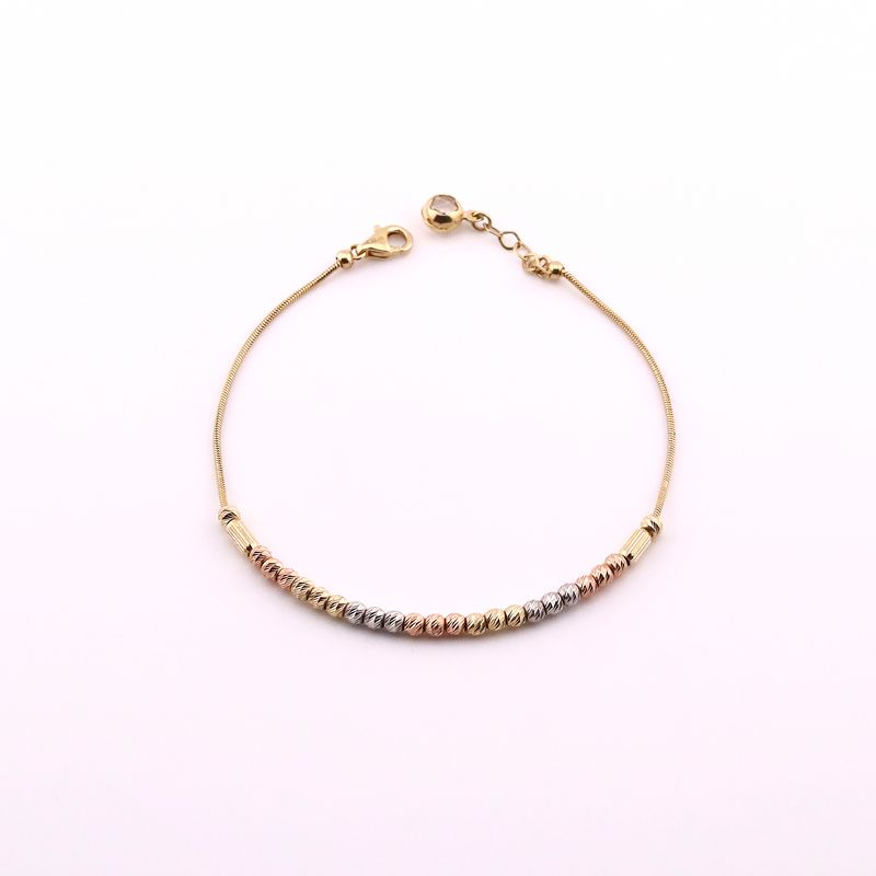 Pulsera Borlas/barra Relim C/p 14k 3.5g 19cm