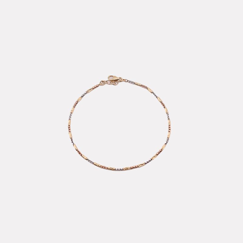 Pulsera Mixta Tonos 14k 1.9g 18cm