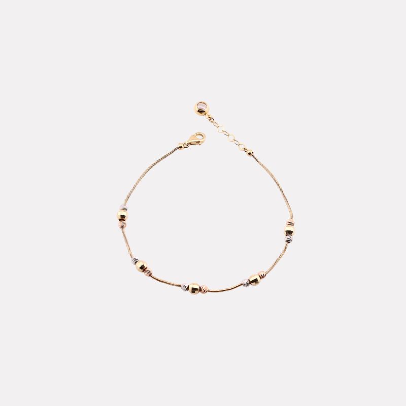 Pulsera Borlas Niveles C/p 14k 3.3g 18cm