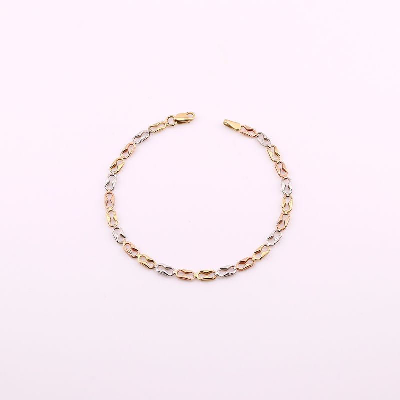 Pulsera Huesitos Tonos 14k 1.8g 17cm
