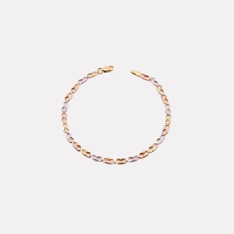 Pulsera Huesitos Tonos 14k 1.8g 17cm