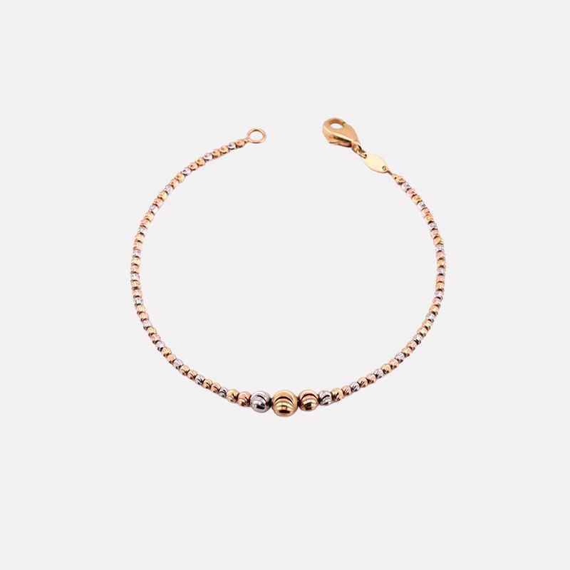 Pulsera Borlas Niveles Tonos 14k 3.8g 17cm