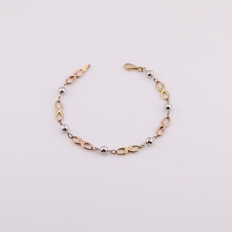 Pulsera Borlas -infinito 14k 3.7g 17cm