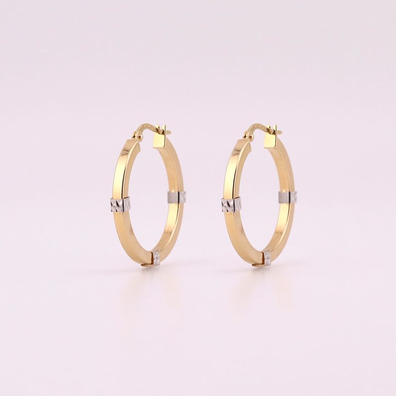 Arracadas Tubo Cuadro 2 Tnos 10k 2.1g