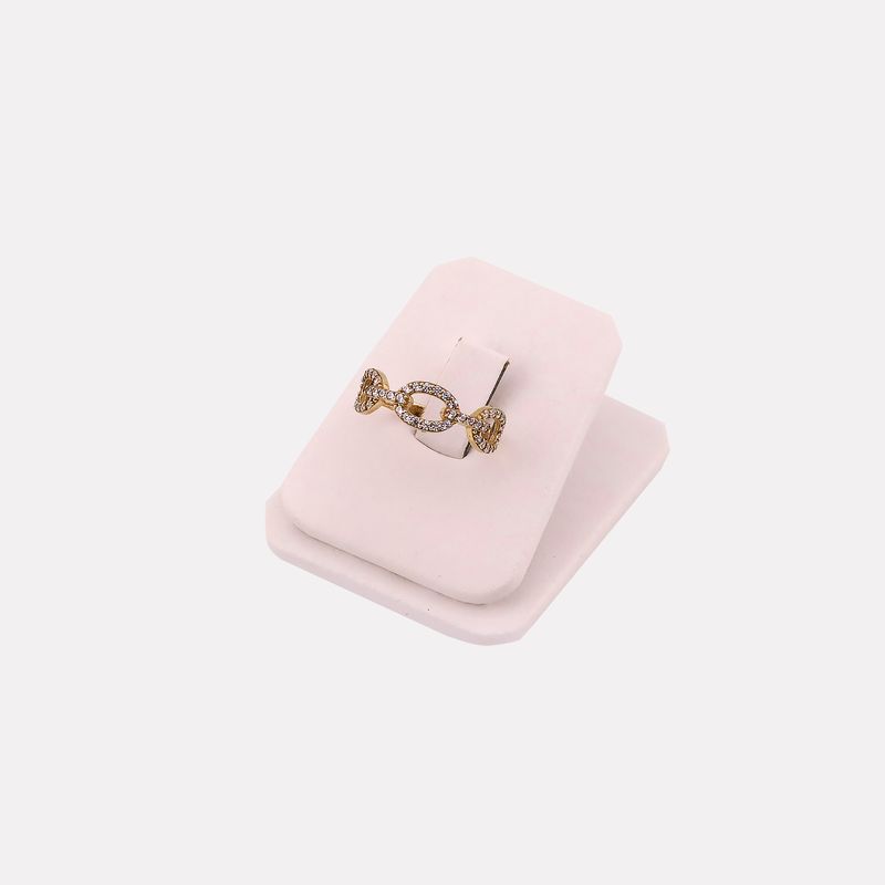 Anillo Ovalos Enlazados C/p Bca 10k 1.5g #6