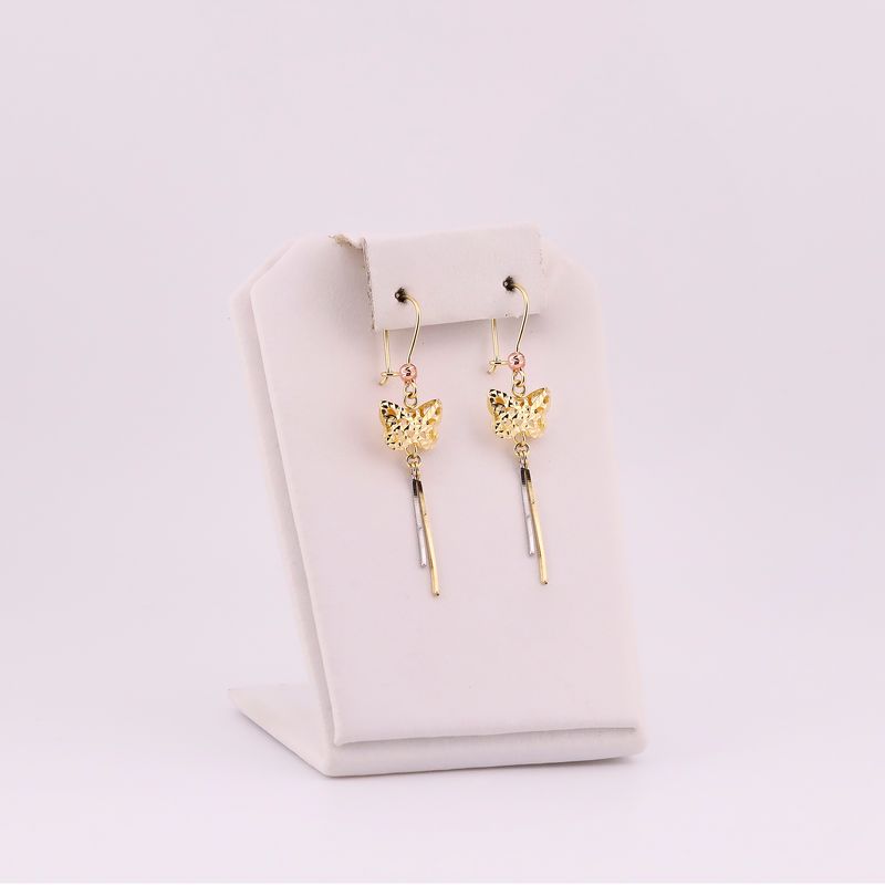 Aretes Mariposa Colg. 14k 1.8g