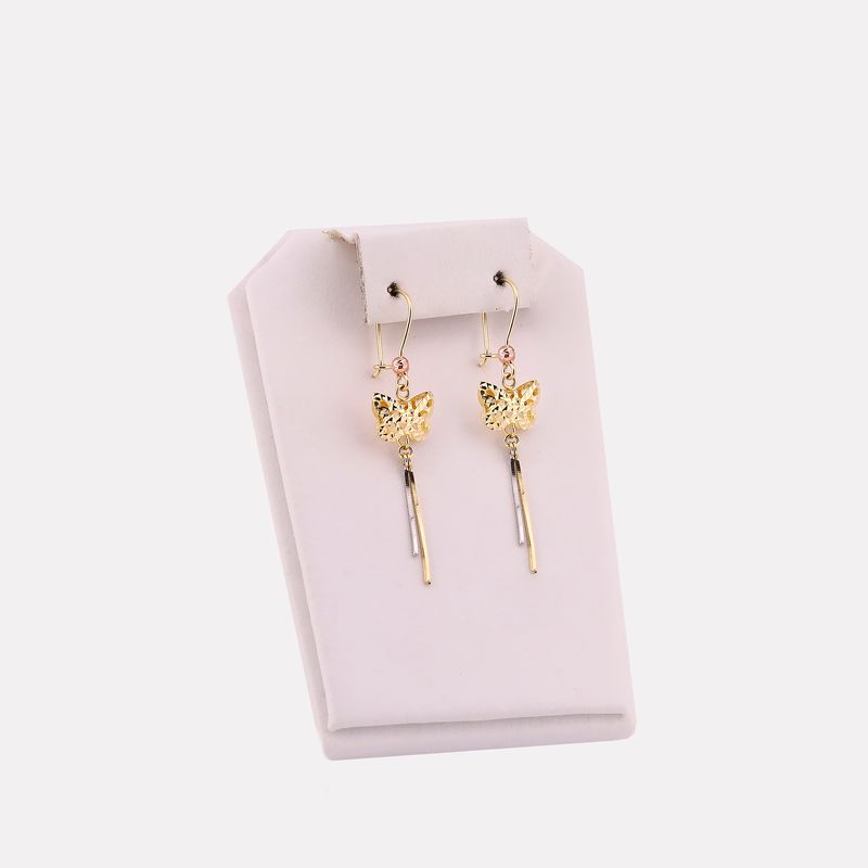 Aretes Mariposa Colg. 14k 1.8g