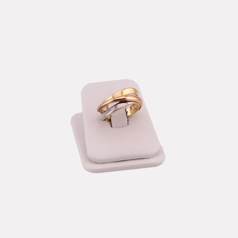 Anillo Lineas Enlazada 14k 3.7g#7
