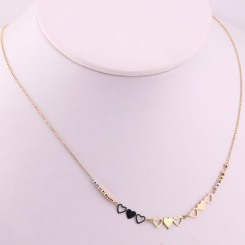 Gargantilla Borla Corazones 14k 2.9g