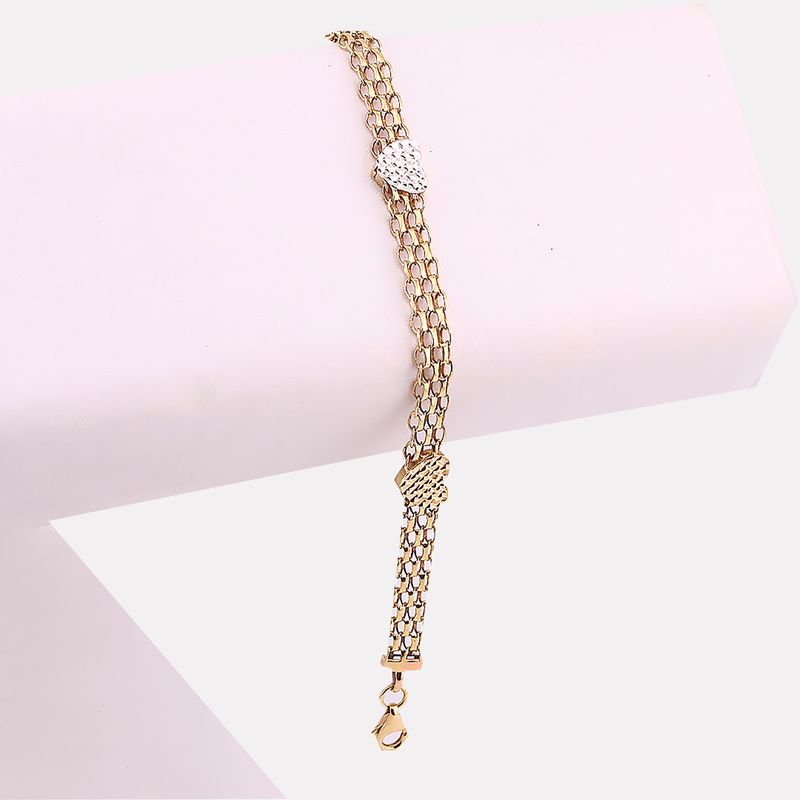 Pulso Corazones 14k 4.5g 17cm