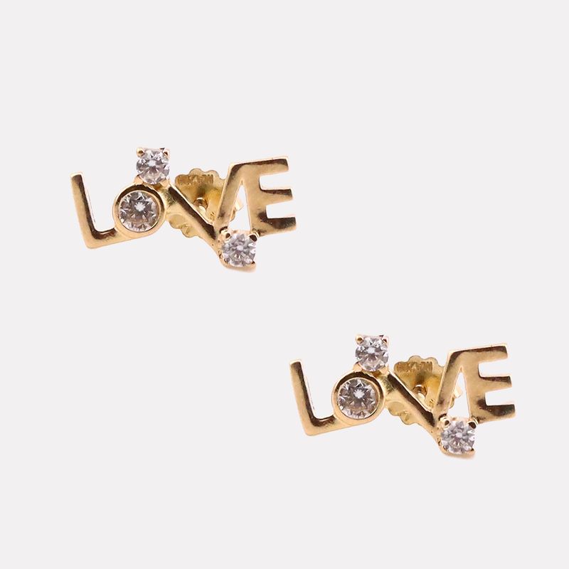 Aretes Love C/p 14k 2.1g