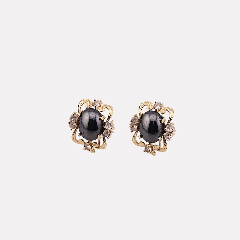 Aretes Flor C/p Gris 14k 3.9g