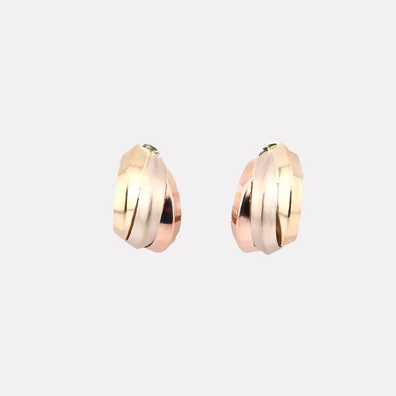 Aretes 3 Tns Satin. 14k 2.9g
