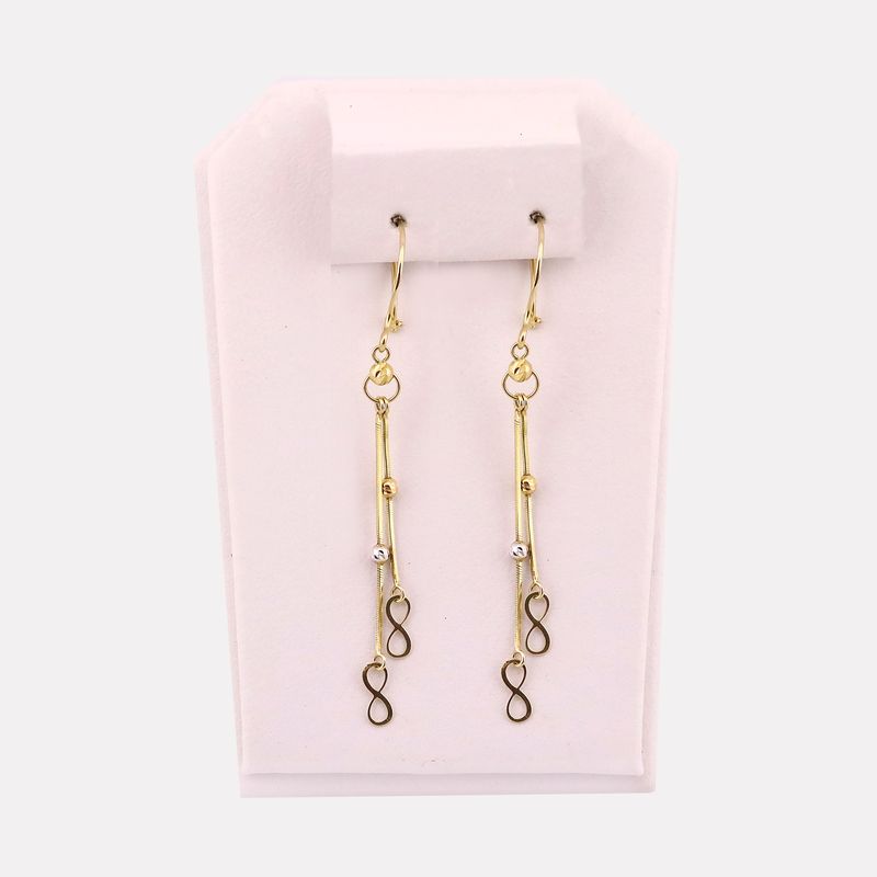 Aretes Largos Infinito 14k 1.6g