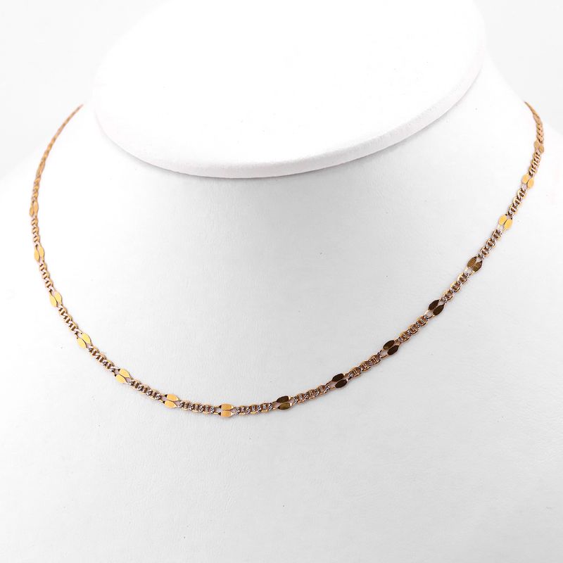 Cadena Mixta Diamantada 14k 3.2 50cm