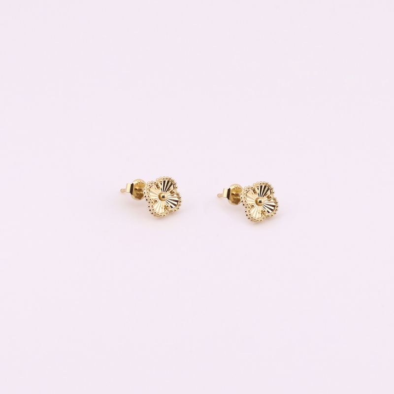 Aretes Trebol Relim 14k 2g