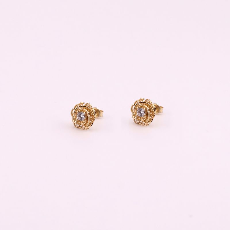 Aretes Rosa C/p Bca 14 K2g