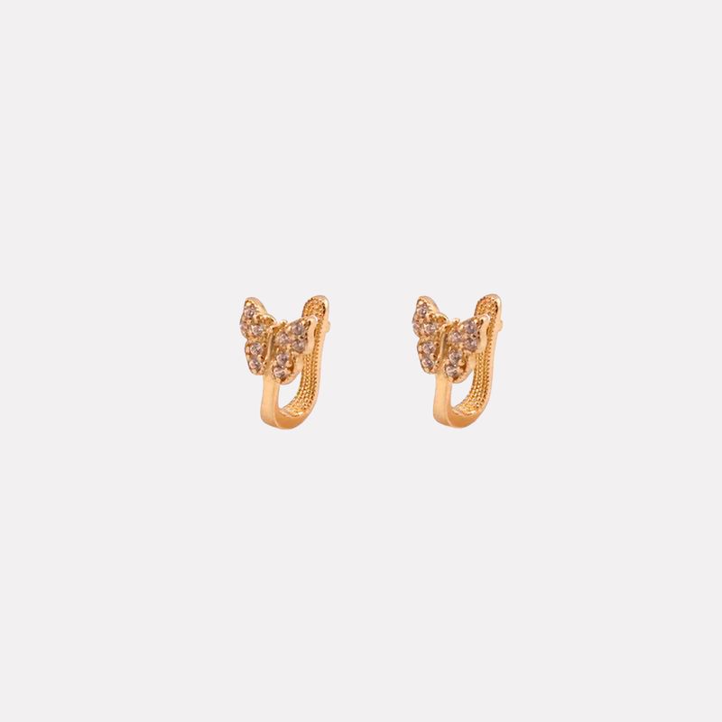 Aretes Grapa Mariposa C/p Bcas 14k 1.6g