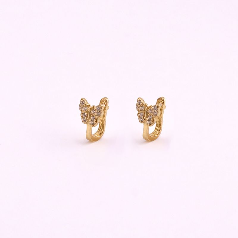 Aretes Grapa Mariposa C/p Bcas 14k 1.6g
