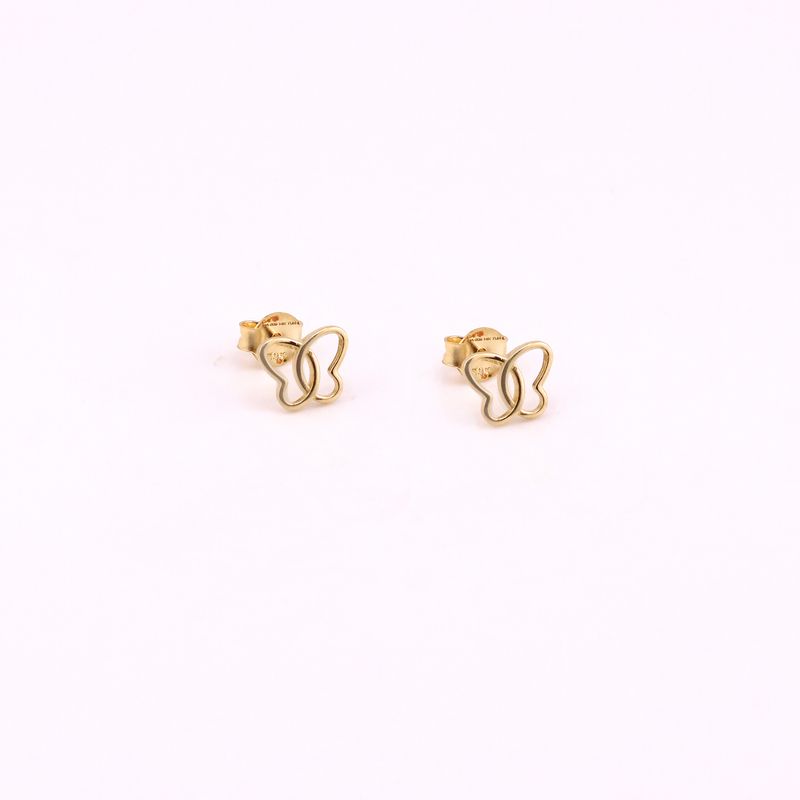 Aretes Silueta Mariposa 14k 0.9g