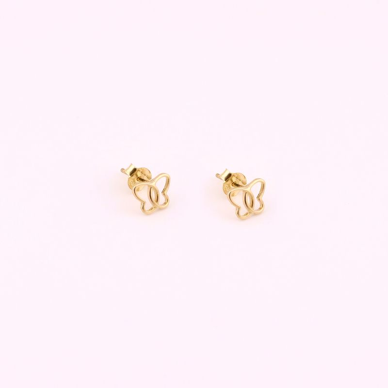Aretes Silueta Mariposa 14k 0.9g